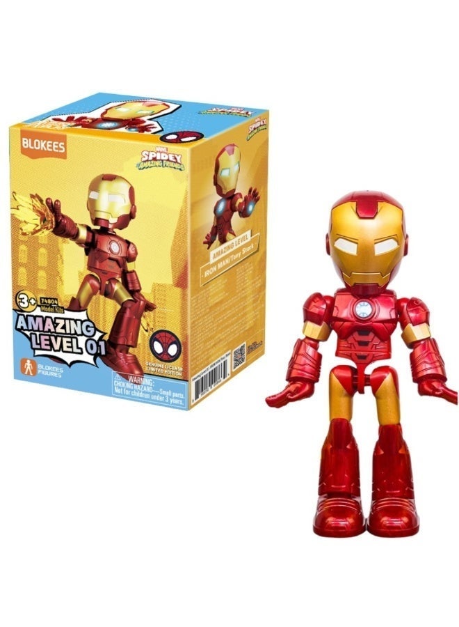 BLOKEES Spidey Amazing Friends Iron Man Figure | Tony Stark Model Kit Amazing Level 01 | Collectible Block Toy for Kids & Adults | Licensed Marvel Action Figure - Image 3